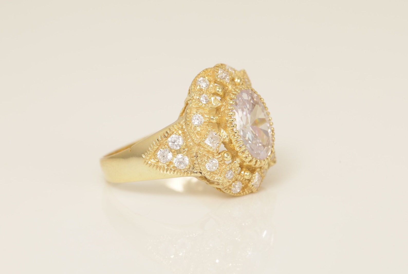 Floral Diamond Engagement Ring, Cluster Diamond Ring, Diamond Statement Ring, Bridal Promise Ring for Women, Anniversary Ring